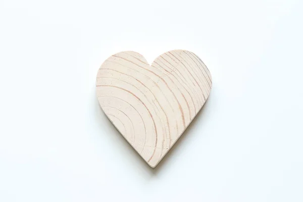 Деревянное Сердце Светлом Фоне Деревянное Сердце — стоковое фото