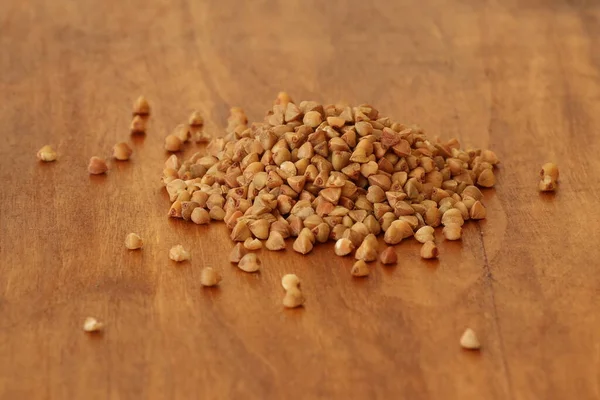 Buckwheat Wooden Background Buckwheat Porridge — стоковое фото