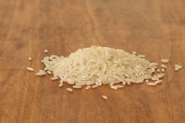 Rice Groats Wooden Background Rice Porrige — стоковое фото