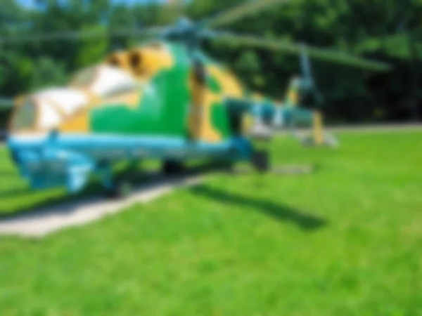 Blurred Photo Military Transport Helicopter Museum Exhibit — Stock Photo, Image