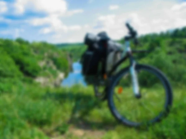 자전거 풍경의 배경에 자전거 — 스톡 사진