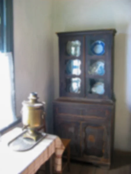 Unscharfes Foto Das Innere Des Alten Hauses Museum Der Samowar — Stockfoto