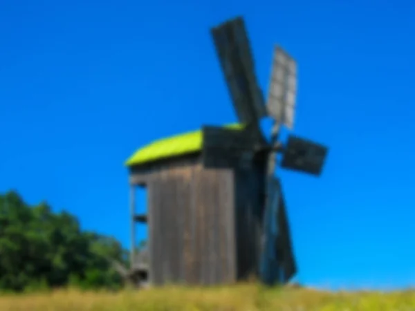 Unscharfes Foto Windmühle Alte Holzmühle Museum — Stockfoto