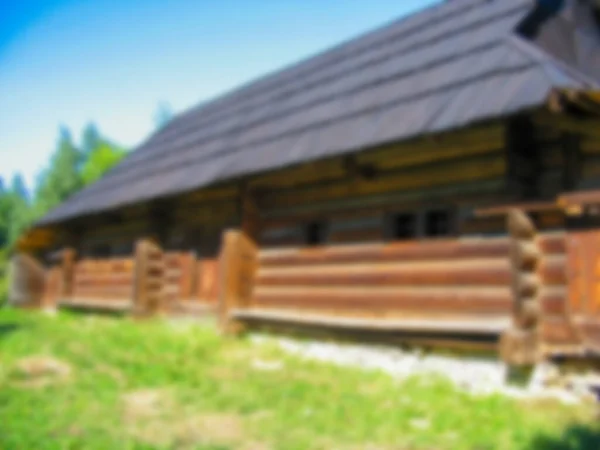 Foto Borrosa Antiguas Casas Madera Museo — Foto de Stock