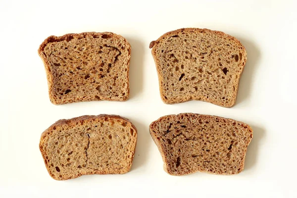 Trockenes Brot Auf Hellem Hintergrund Brot Roggen Weizen — Stockfoto