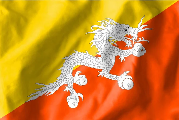 Flag Bhutan National Flag Bhutan One Official State Symbols Bhutan — Stock Photo, Image