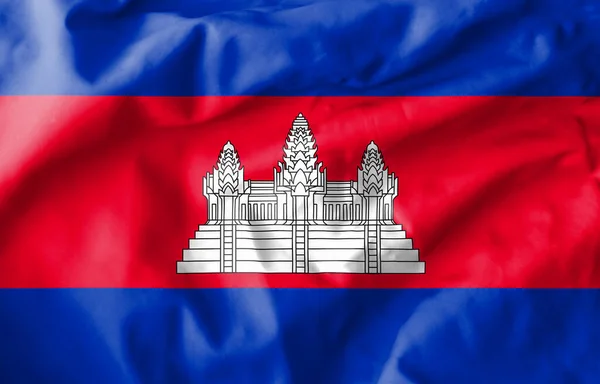 Bandeira Camboja Bandeira Nacional Camboja Dos Símbolos Estado Reino Camboja — Fotografia de Stock