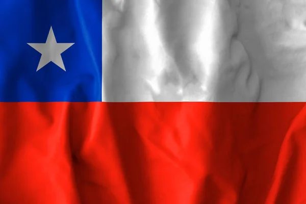 Chile Flag National Flag Chile Consists Two Equal Horizontal Stripes — Stock Photo, Image