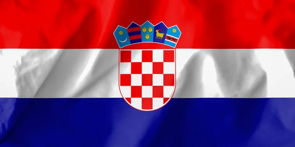 Kroatiens Flagga Kroatiens Flagga Republiken Kroatiens Officiella Statssymbol — Stockfoto