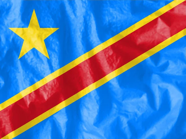Kongói Zászló Kongói Demokratikus Köztársaság Állami Lobogója — Stock Fotó