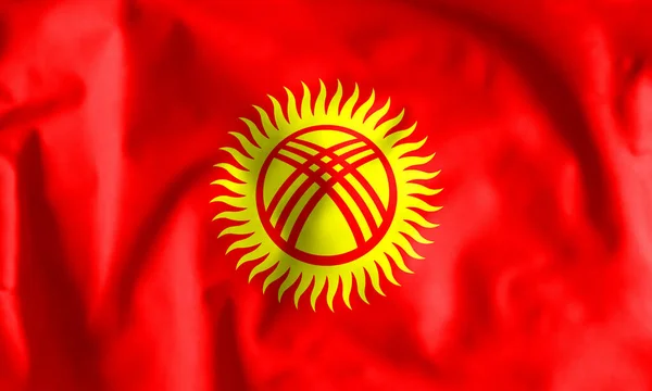 Kirgiz Köztársaság Zászlója Kirgiz Köztársaság Nemzeti Lobogója Kirgiz Köztársaság Állami — Stock Fotó