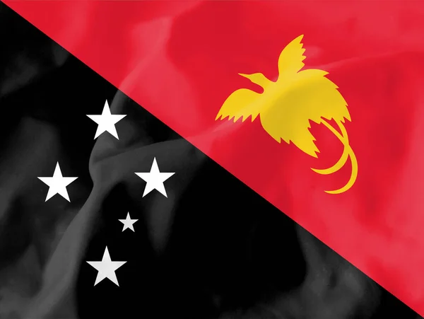 Bandeira Papua Nova Guiné Bandeira Papua Nova Guiné Dos Símbolos — Fotografia de Stock