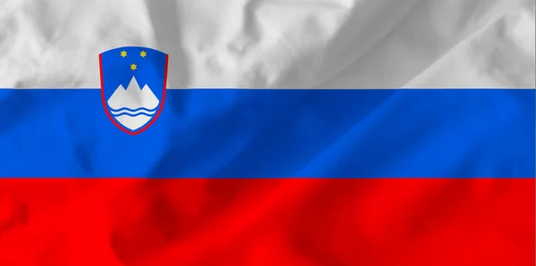 Vlag Van Slovenië Vlag Van Slovenië Een Rechthoekig Paneel Van — Stockfoto