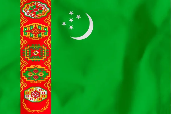 Turkmenistánská Vlajka Turkmenistánská Vlajka Oficiálním Symbolem Turkmenistánu — Stock fotografie