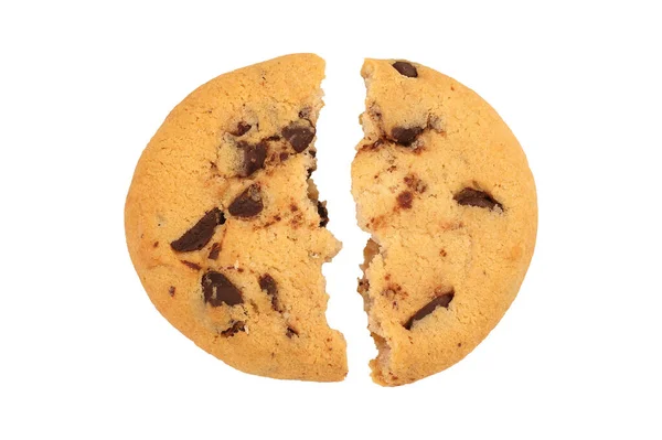 薄薄的背景上夹着巧克力的饼干 饼干是用面粉做的 隔离的 — 图库照片
