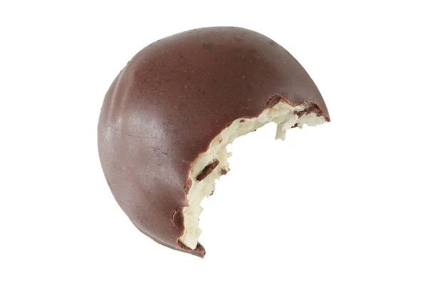 Gâteau Chocolat Isolé Sur Fond Blanc — Photo