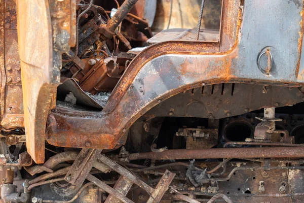 Destroyed russian equipment is now scrap metal. During the battle, russian military equipment was destroyed by the Ukrainian army.