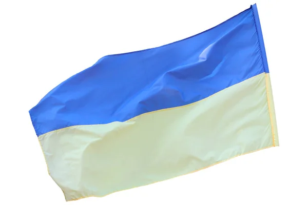Ukrainian State Flag Fluttering Wind — Foto de Stock