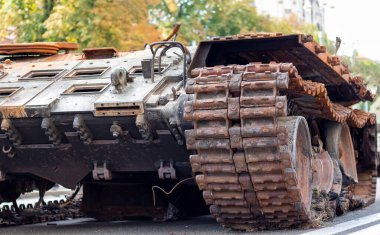 Destroyed russian equipment is now scrap metal. During the battle, russian military equipment was destroyed by the Ukrainian army.