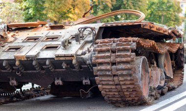 Destroyed russian equipment is now scrap metal. During the battle, russian military equipment was destroyed by the Ukrainian army.