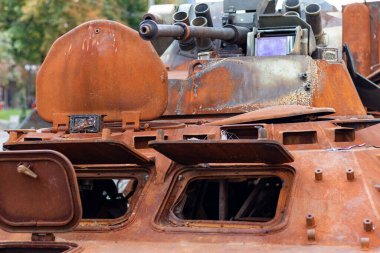 Destroyed russian equipment is now scrap metal. During the battle, russian military equipment was destroyed by the Ukrainian army.