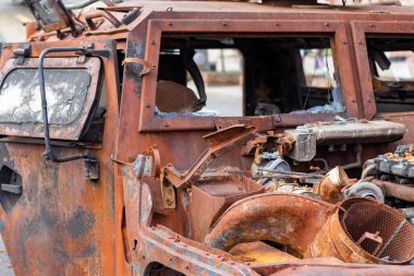 Destroyed russian equipment is now scrap metal. During the battle, russian military equipment was destroyed by the Ukrainian army.