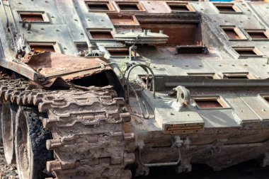 Destroyed russian equipment is now scrap metal. During the battle, russian military equipment was destroyed by the Ukrainian army.