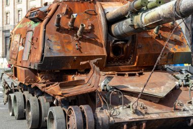 Destroyed russian equipment is now scrap metal. During the battle, russian military equipment was destroyed by the Ukrainian army.