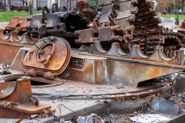 Destroyed Russian Equipment Now Scrap Metal Battle Russian Military Equipment —  Fotos de Stock