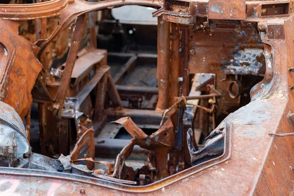 Destroyed russian equipment is now scrap metal. During the battle, russian military equipment was destroyed by the Ukrainian army.