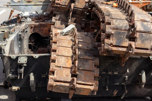 Destroyed Russian Equipment Now Scrap Metal Battle Russian Military Equipment — Stock fotografie