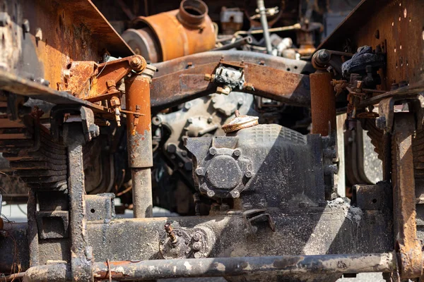 Destroyed russian equipment is now scrap metal. During the battle, russian military equipment was destroyed by the Ukrainian army.
