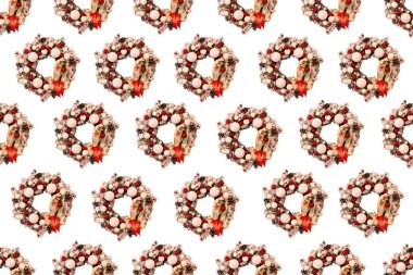 Seamless pattern of Christmas decorations. Background from Christmas decorations.