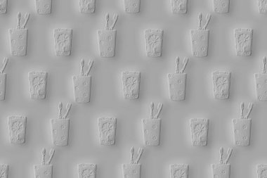 3d image of a gray seamless pattern. 3D rendering of the background from the subject. Wall panel.