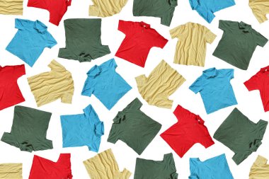 Seamless pattern from clothes. Decorative background from clothes.