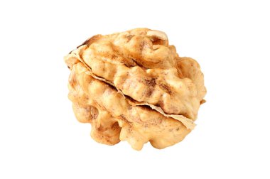 Hafif arka planda ceviz. Besleyici lezzetli fındık.