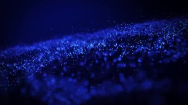 Soyut dijital parçacık dalgası. Siber veya teknolojik animasyon içeren soyut arkaplan