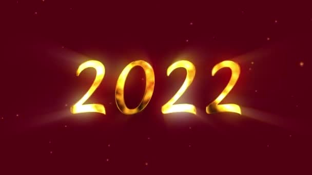 Animation de l'apparition de l'inscription dorée 2022. concept nouvelle année — Video