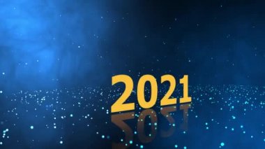 2021 mavi soyut parçacıkların arkaplanındaki 2022 animasyonuna geçiş