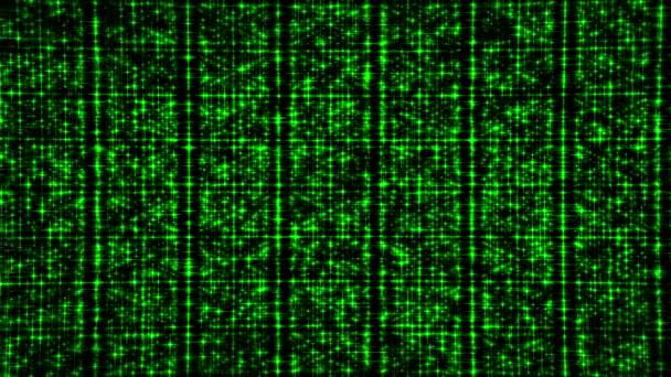 Digital binära data, strömmande kod matris bakgrund — Stockvideo