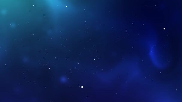 Анимация на фоне синего неонового цвета с белыми частицами — стоковое видео