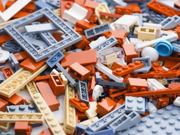 Tambov Russian Federation January 2022 Pile Lego Pieces Close — стокове фото