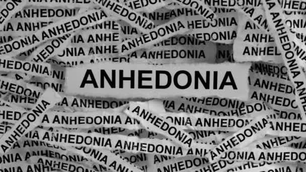 Strips Newspaper Word Anhedonia Black White Close — Stock Video