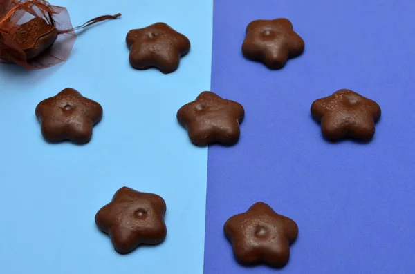 Año Nuevo Fondo Estrella Forma Galletas Chispas Chocolate Sobre Fondo — Foto de Stock