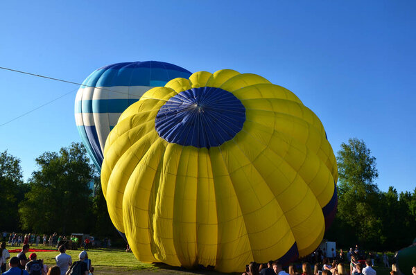 the process of launching balloons on the ground