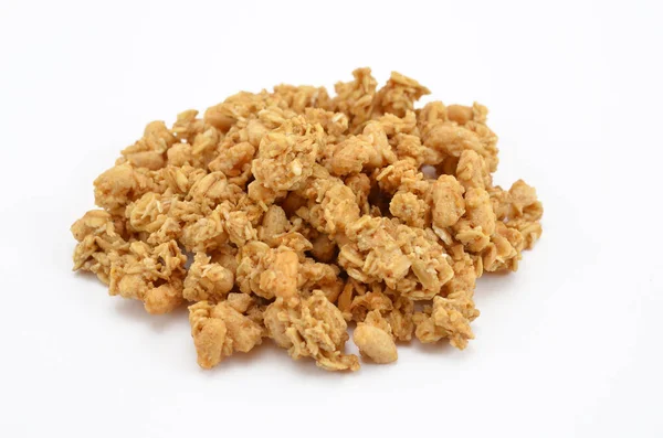 Classic Baked Muesli Granola Isolated White Background — 스톡 사진