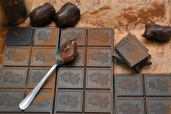 Chocolate Negro Caramelos — Foto de Stock