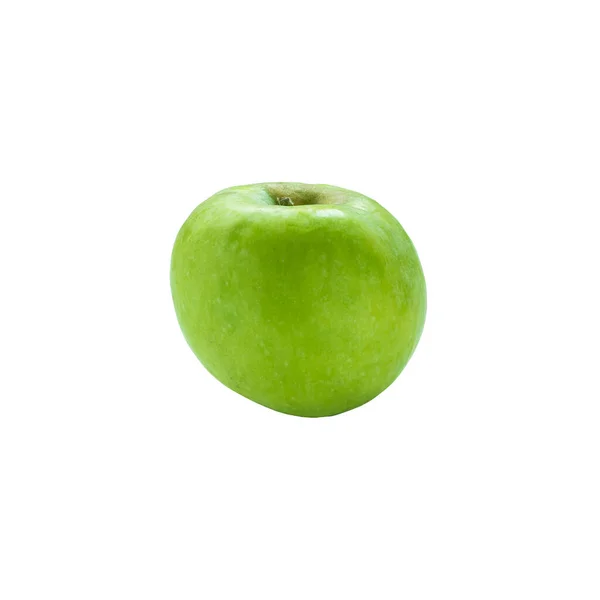 Groene Rijpe Appel Geïsoleerd Witte Achtergrond Close — Stockfoto