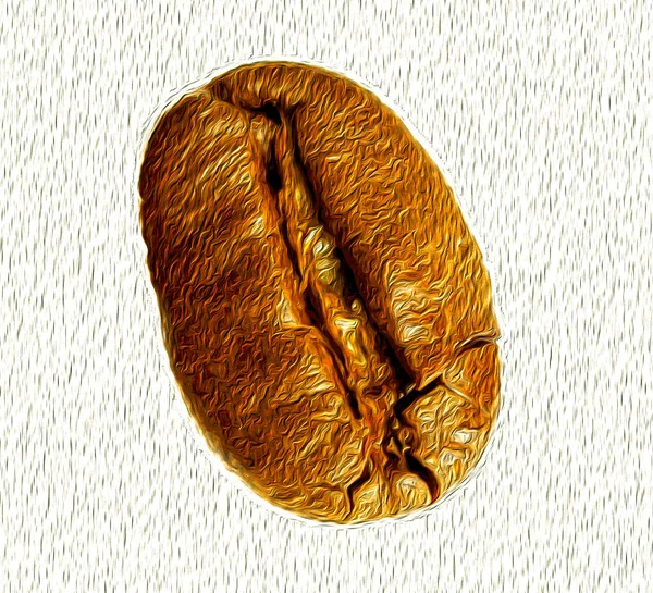 白を基調に筆で描いたコーヒー豆 — ストック写真