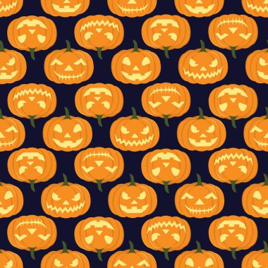 Cadılar Bayramı Festivali için Jack-o-Lanternler Kusursuz Arka plan.